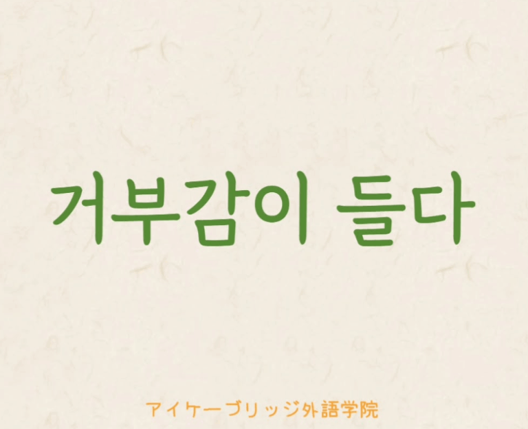 Instagram「知ってトクする韓国語」🌱 抵抗がある～거부감이 들다 - アイケーブリッジ外語学院